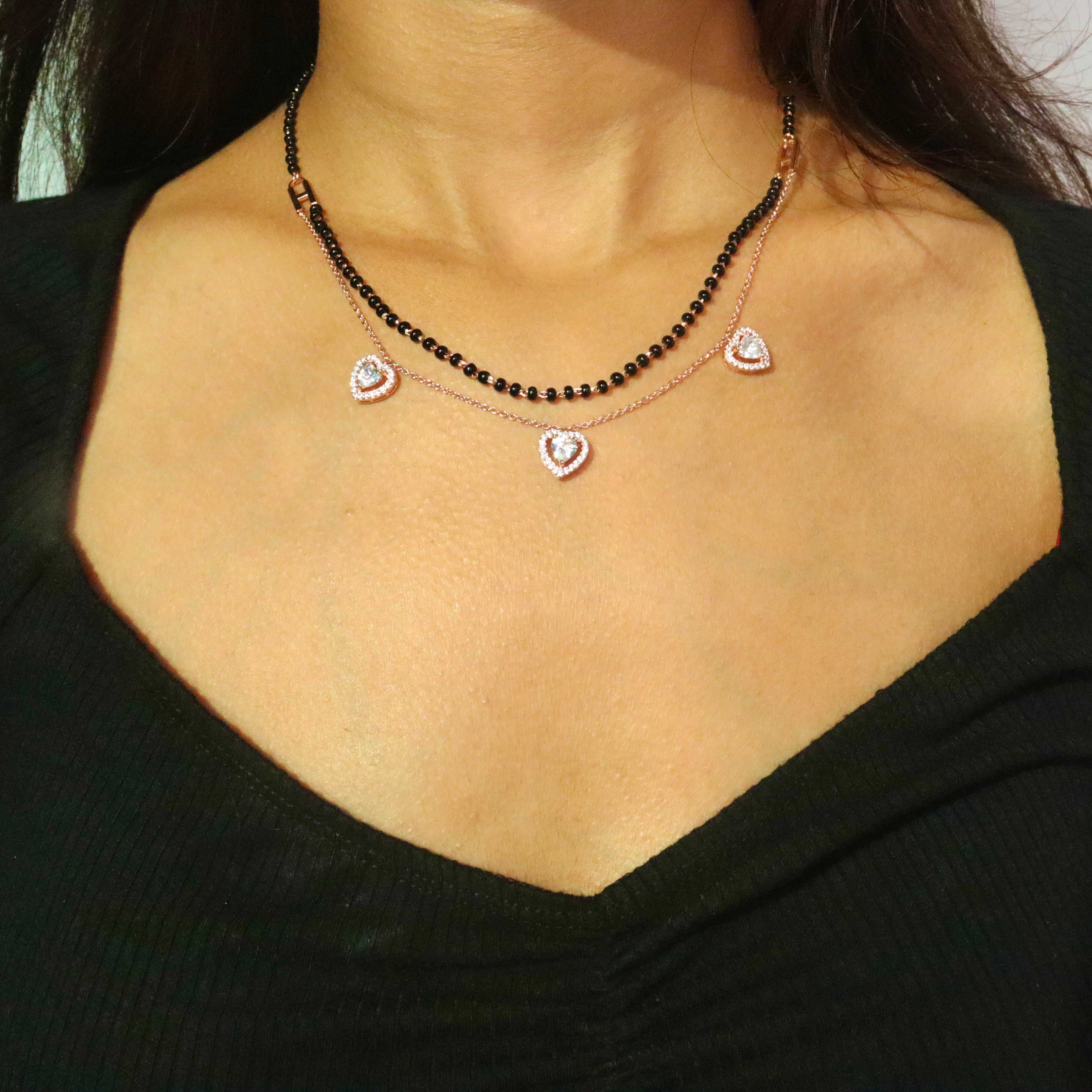 Heart Layered Mangalsutra Necklace