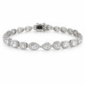 Imperial Sparkle tennis bracelet with multi-cut stones and pavé halo detailing in a polished metal finish