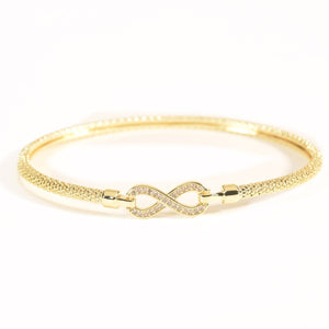 Infinity Dainty Bangle | Anti-tarnish | Gold Plated | Openable