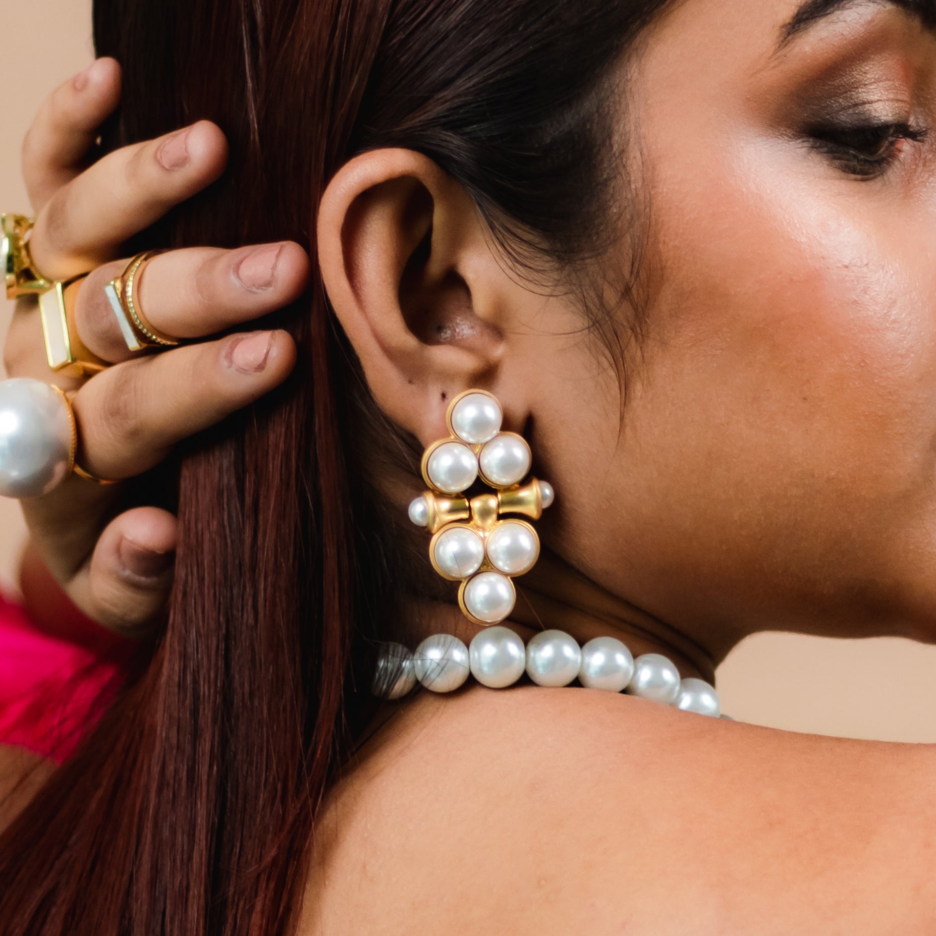 Embellished Pearls Earrings