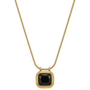 Minimal Midnight Square Necklace | Anti-tarnish | Adjustable