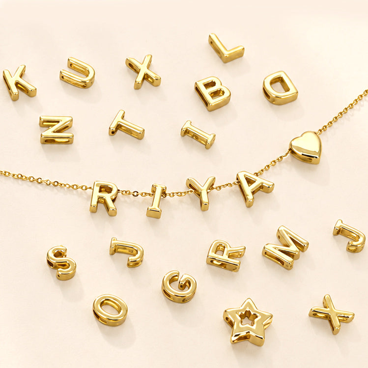 DIY Golden Letter Necklace | Anti-Tarnish | Adjustable