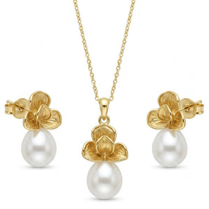Orchid Pearl Drop Necklace Gift Set | Anti-Tarnish