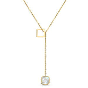 Pearl Frame Drop Necklace | Anti-tarnish | Adjustable