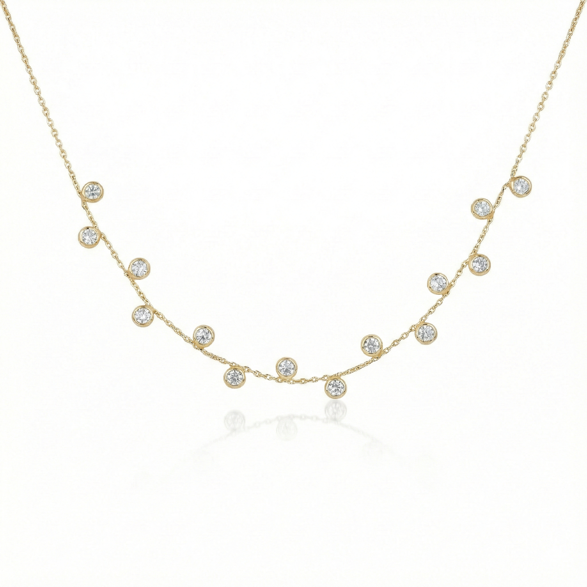 Pixel Heart Necklace Stack with Mosaic Heart, Diamond Dust, and Modern Morse layered gold-tone necklaces