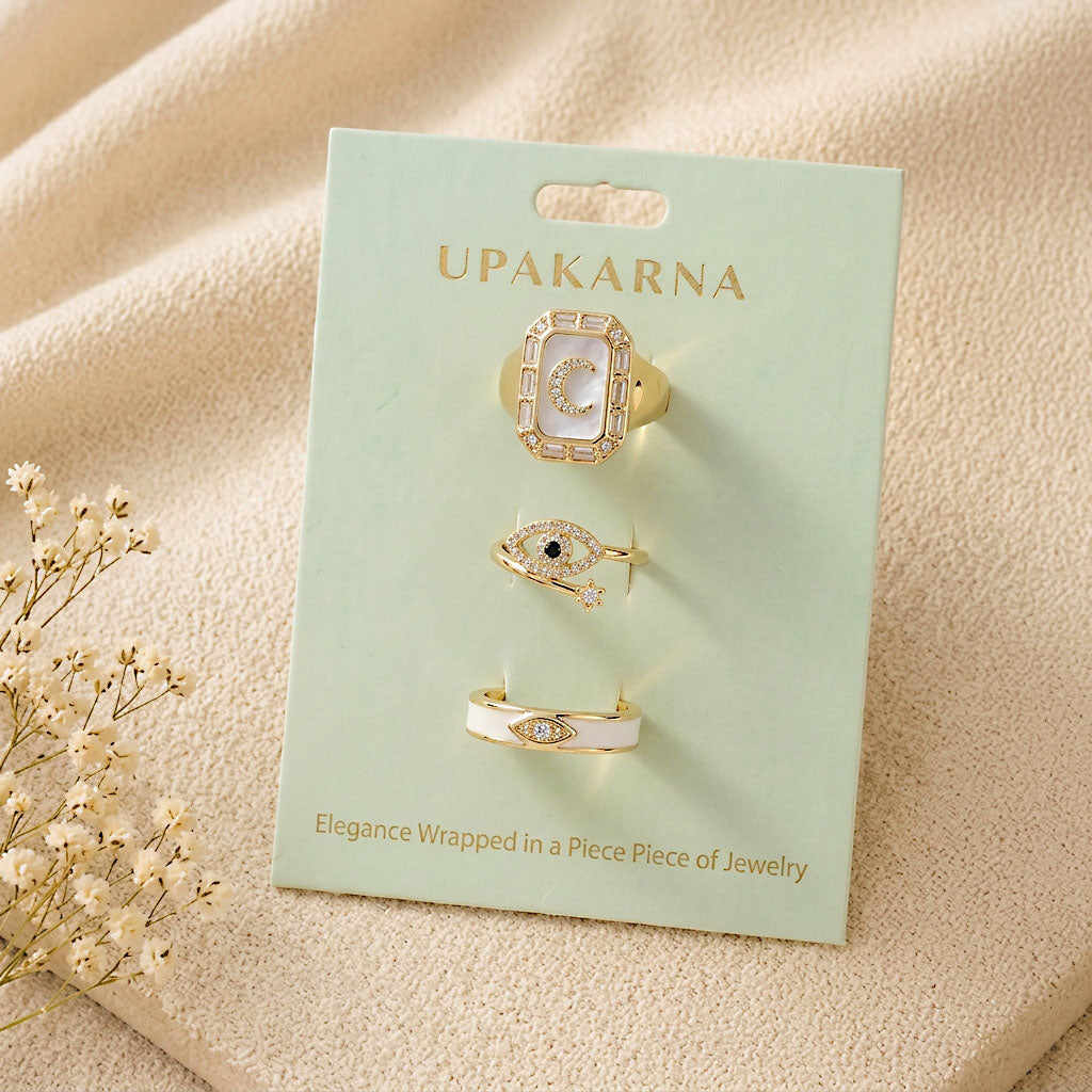 Gilded Ivory Ring Stack