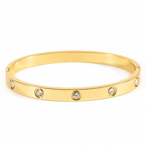 Studded Bangle | Anti-tarnish | Gold Plated | Openable