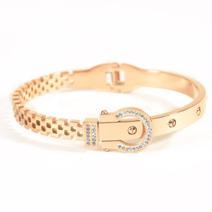 Studded Chain Belt Bangle | Anti-tarnish | Gold Plated | Openable