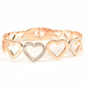 Studded Multi Heart Bangle | Anti-tarnish | Gold Plated | Openable