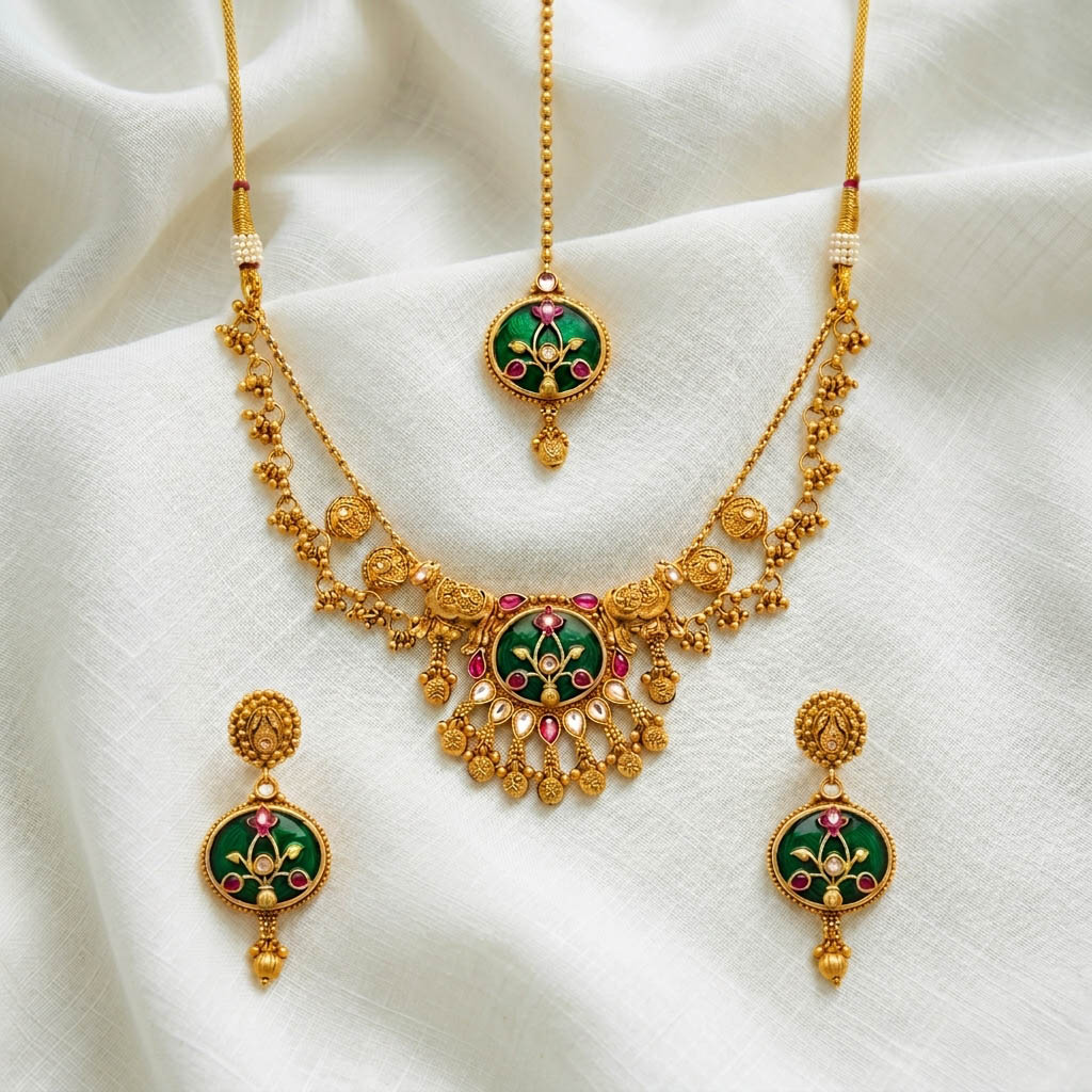 Imperial Emerald Necklace Set