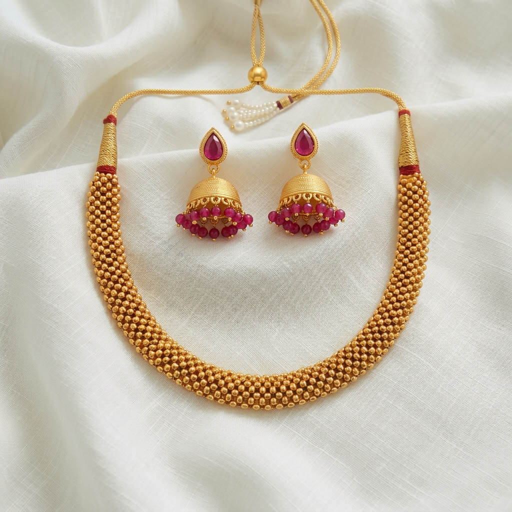 Classic Temple Bead Necklace Set