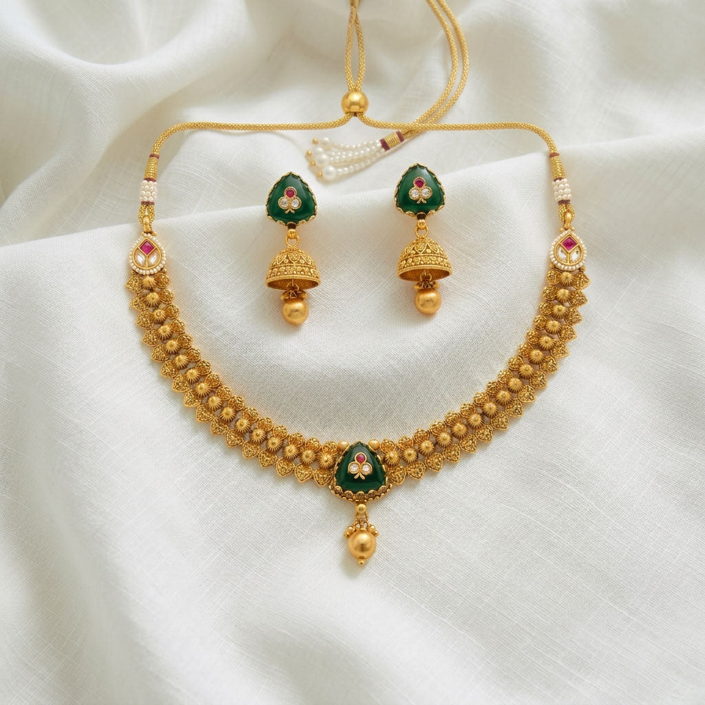 Majestic Meenakari Necklace Set