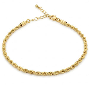 Twisted Rope Bracelet | Anti-tarnish  | Hook & Lock Bracelet