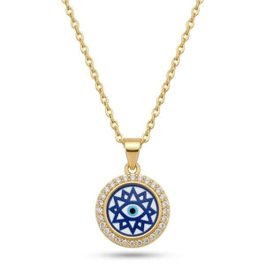 Vintage Evil Eye Necklace | Anti-Tarnish | Gold Plated