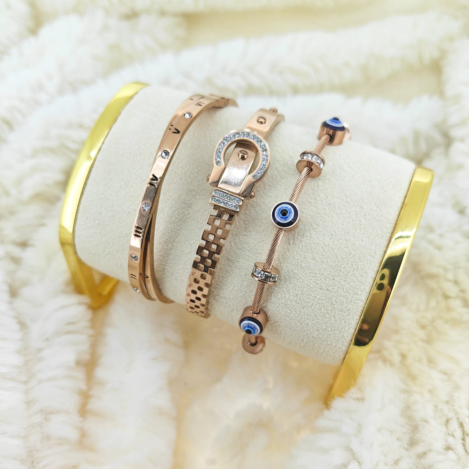Rosegold Glow Bangle Stack | Anti-tarnish | Demi-Fine