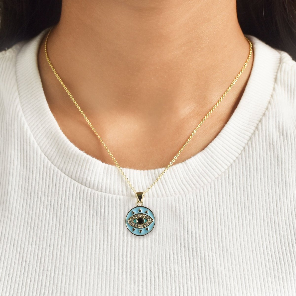 Blue Evil Eye Sequence Pendant - Upakarnaproduct_type