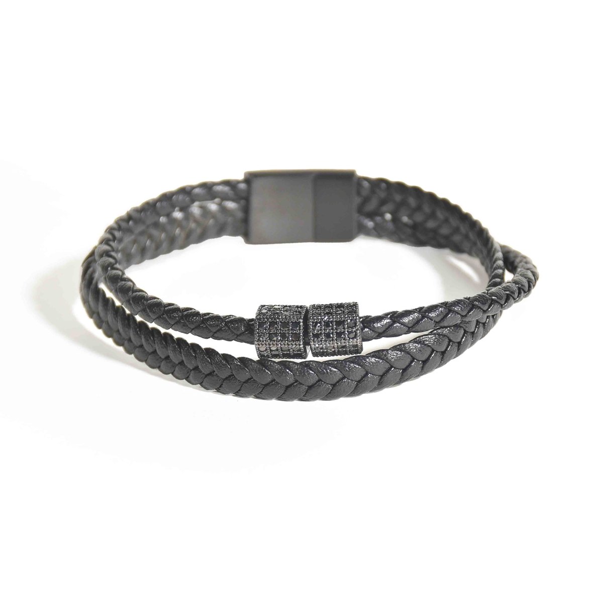 Braided Onyx Mens Bracelet - Upakarnaproduct_type