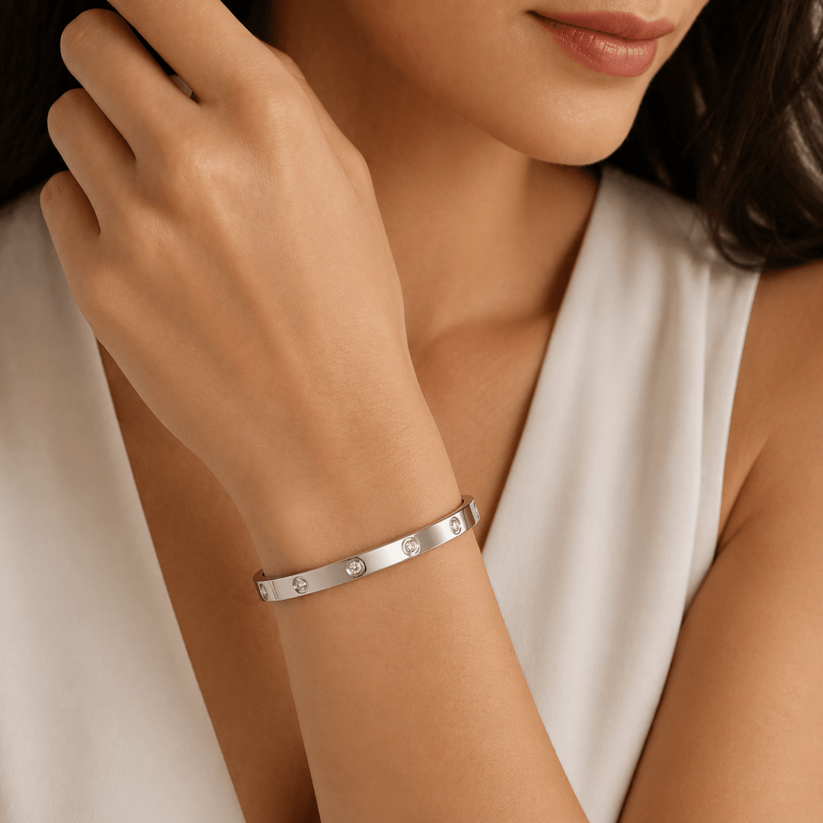 Celestial Silver Bangle Stack - Upakarnaproduct_type