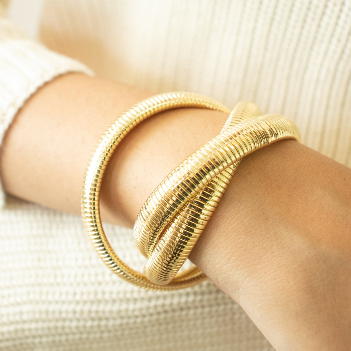 Chunky Layered Twisted Bangle - Upakarnaproduct_type