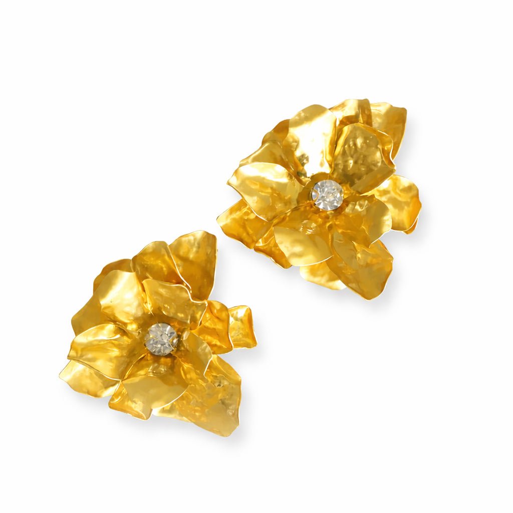 Chunky Metallic Flower Earring - Upakarnaproduct_type