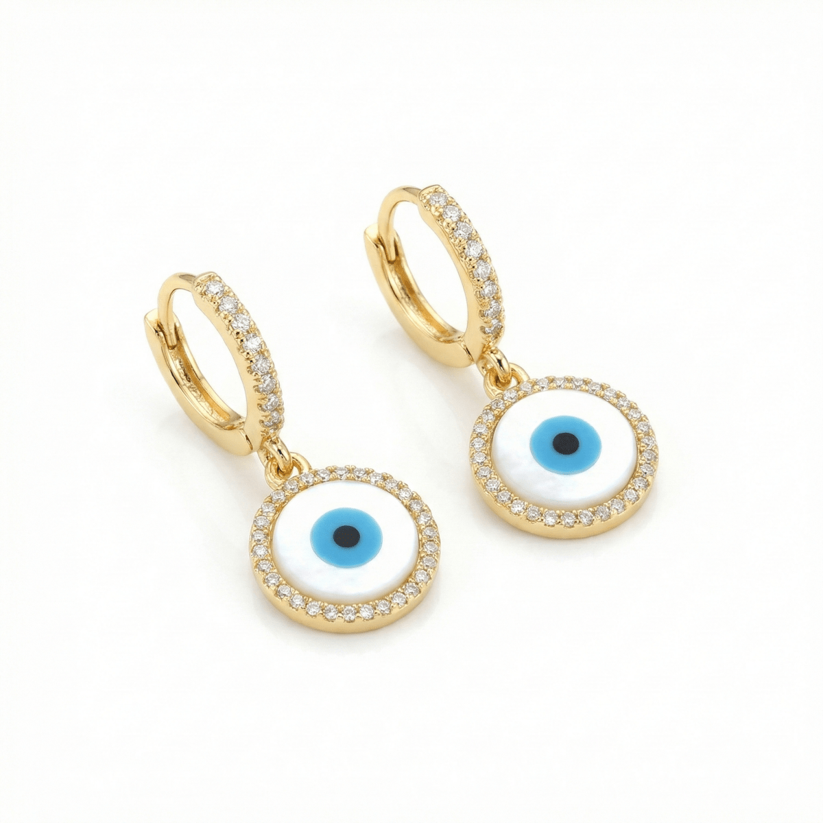 Circular Evil Eye Drop Earings - Upakarnaproduct_type