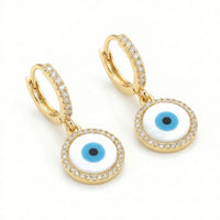 Circular Evil Eye Dangler Earings