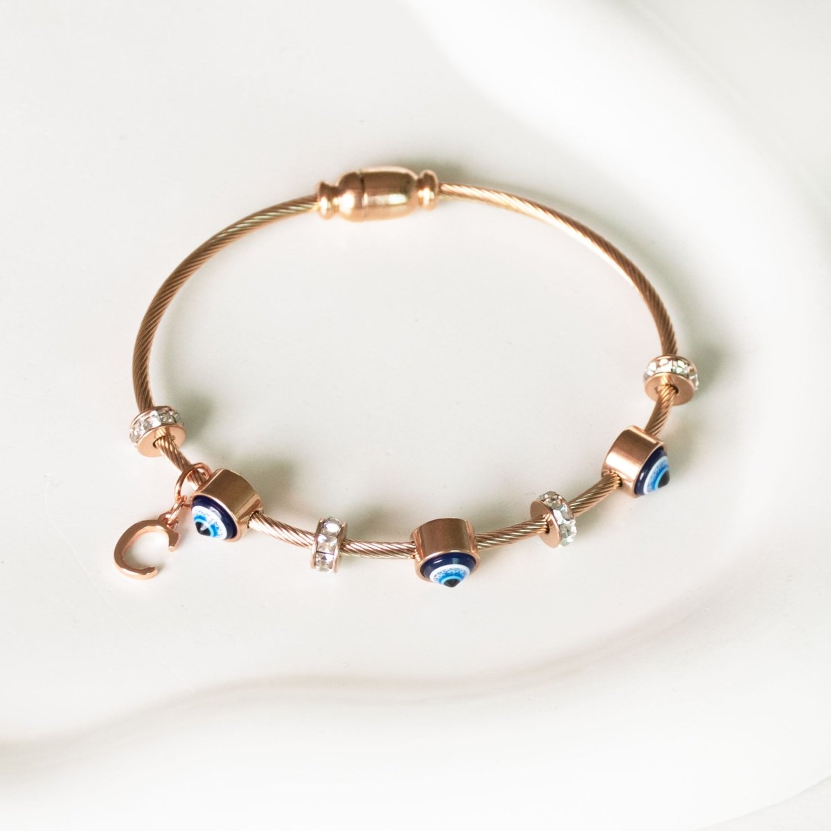 Classic Evil Eye With Personalized Initial - Upakarnaproduct_type