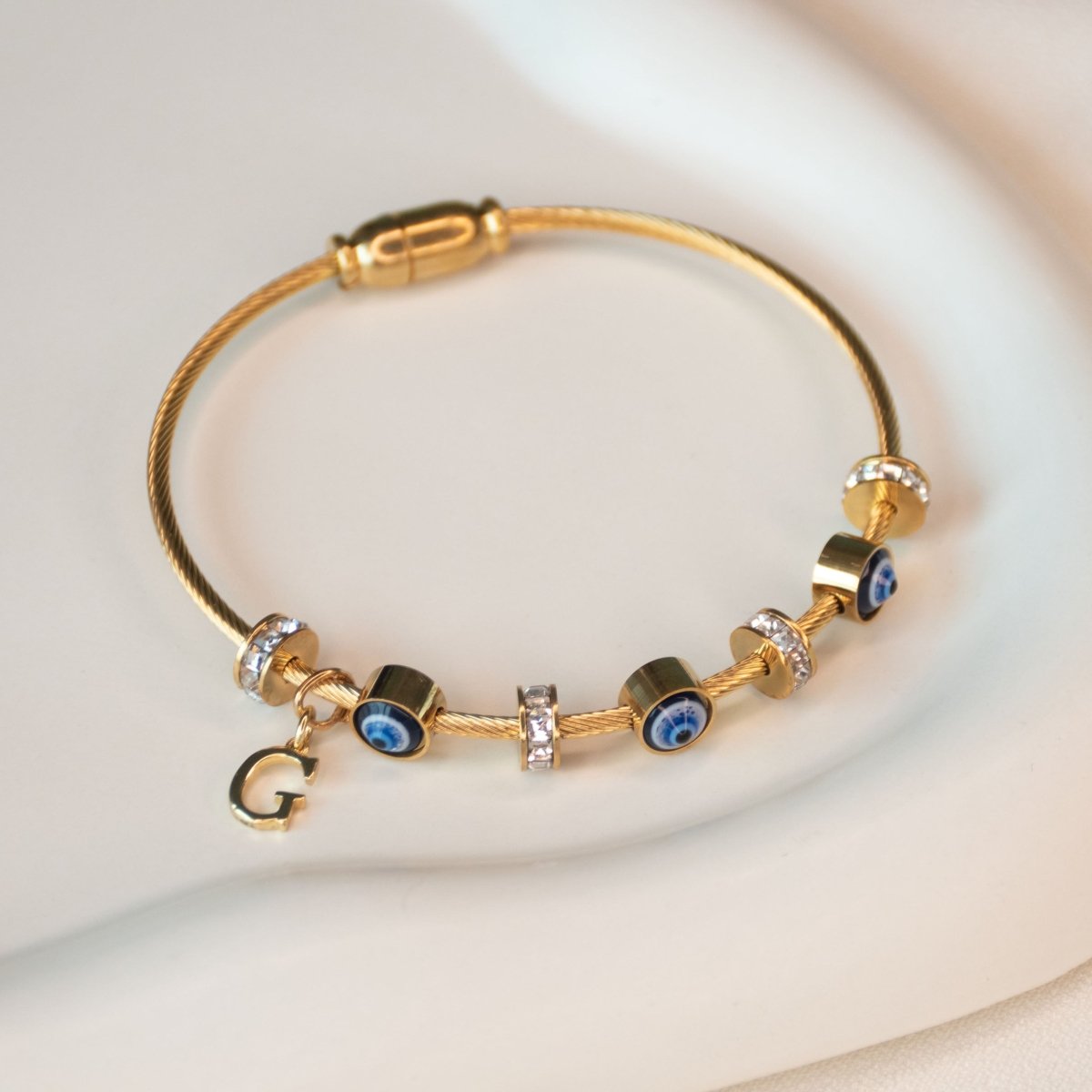 Classic Evil Eye With Personalized Initial - Upakarnaproduct_type