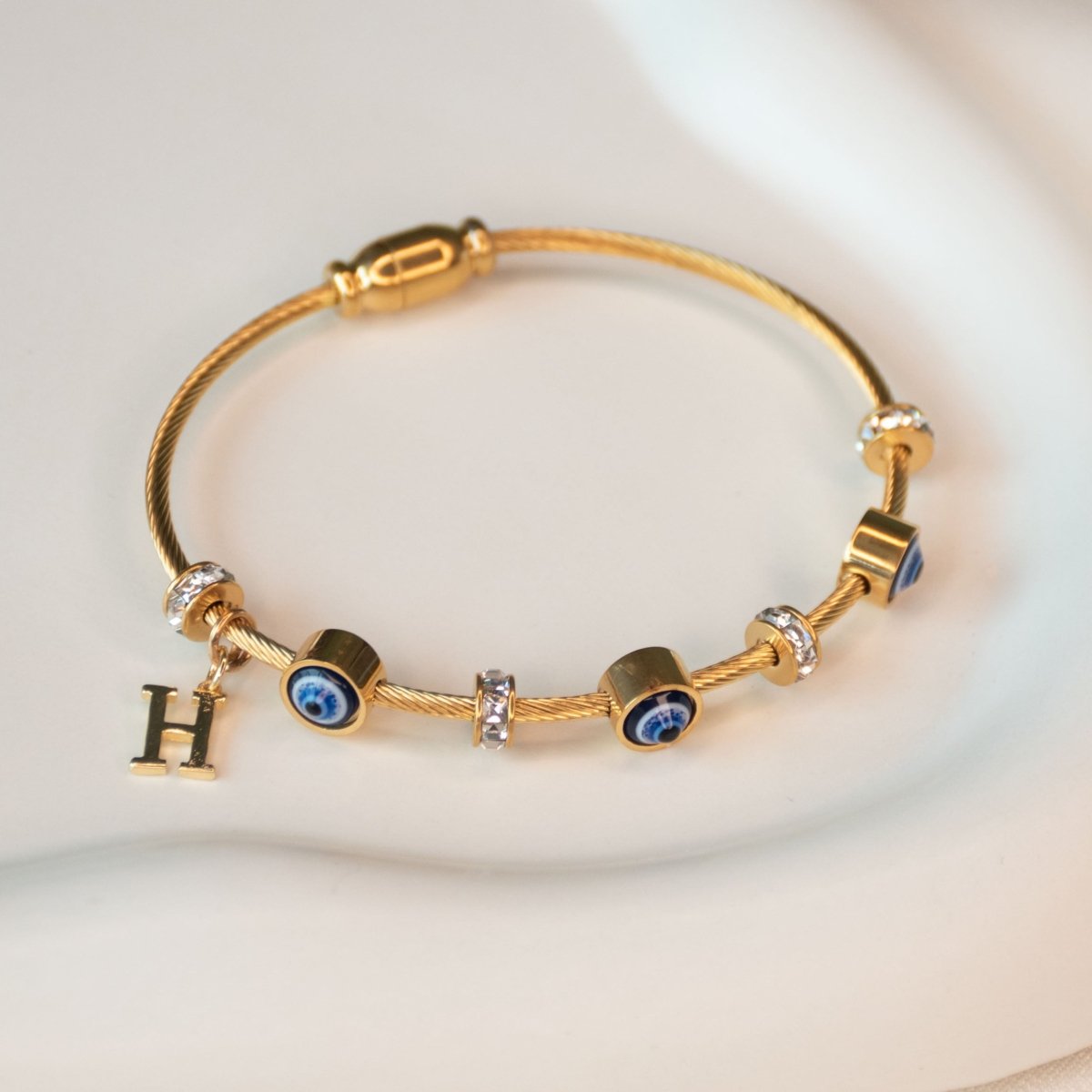 Classic Evil Eye With Personalized Initial - Upakarnaproduct_type