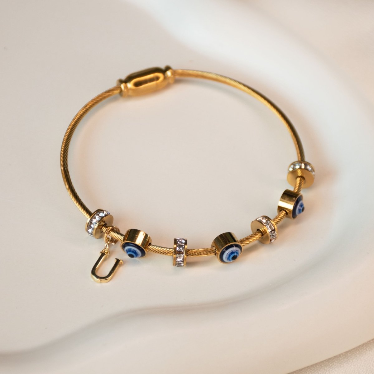 Classic Evil Eye With Personalized Initial - Upakarnaproduct_type