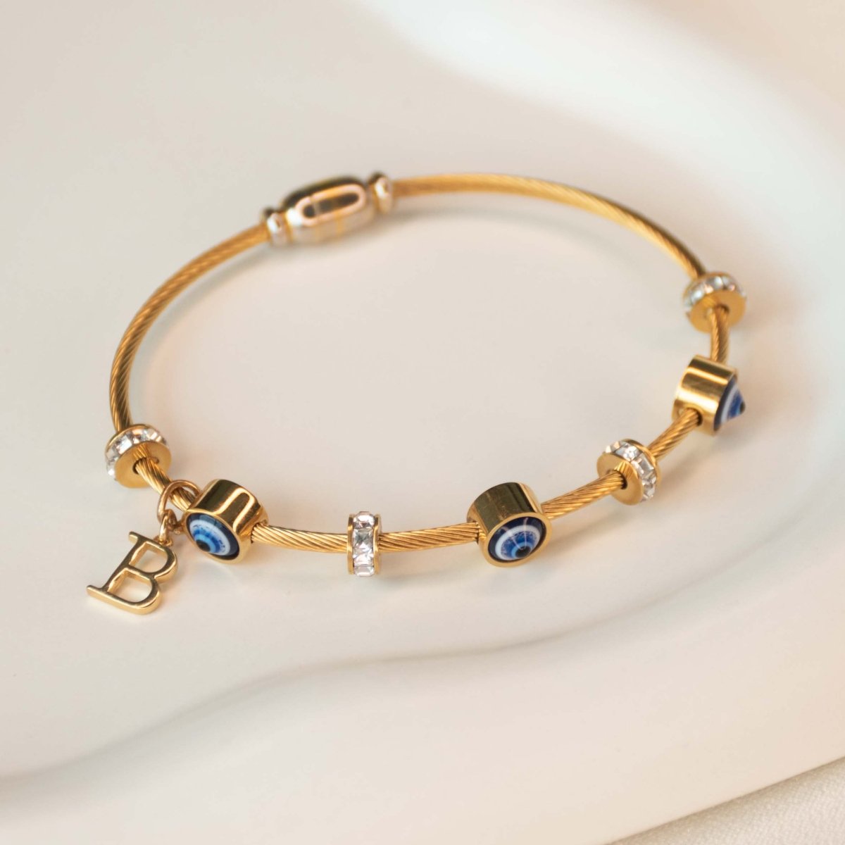 Classic Evil Eye With Personalized Initial - Upakarnaproduct_type
