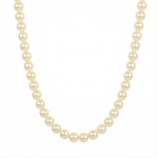 Classic Pearl Necklace, golden