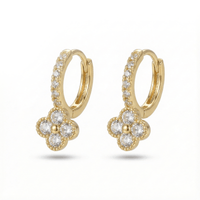 Clover Sparkle Hoops Earrings