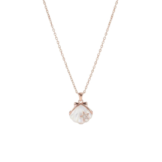 Coastal Shell Necklace, golden
