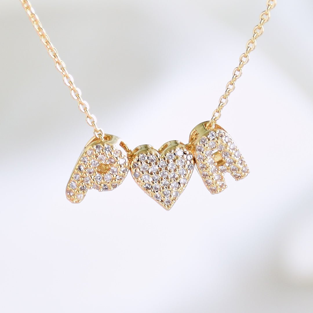 Couple Initial Necklace | Personalised Love Pendant with Heart Charm - Upakarnaproduct_type