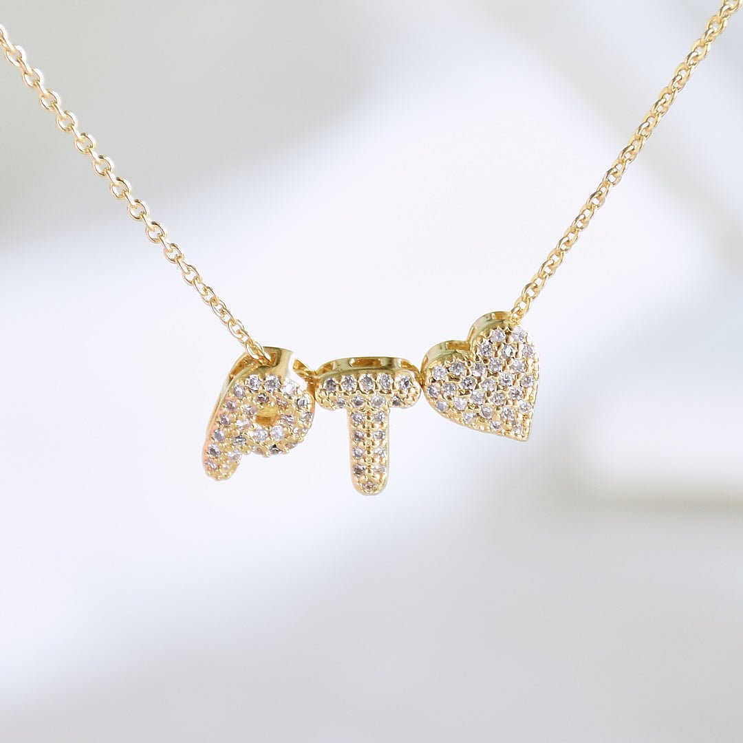 Couple Initial Necklace | Personalised Love Pendant with Heart Charm - Upakarnaproduct_type