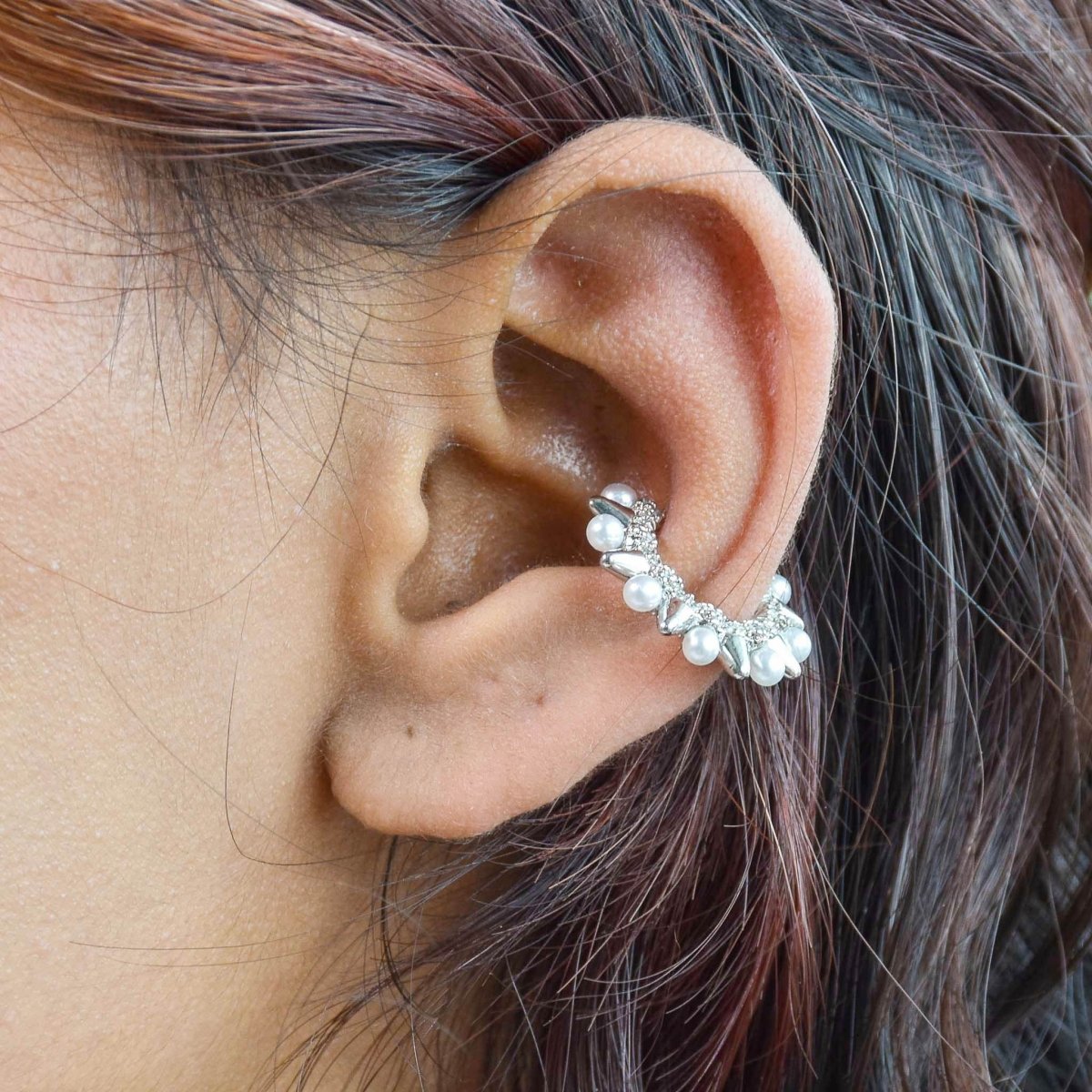 Crescent Pearl Ear Cuff - Upakarnaproduct_type