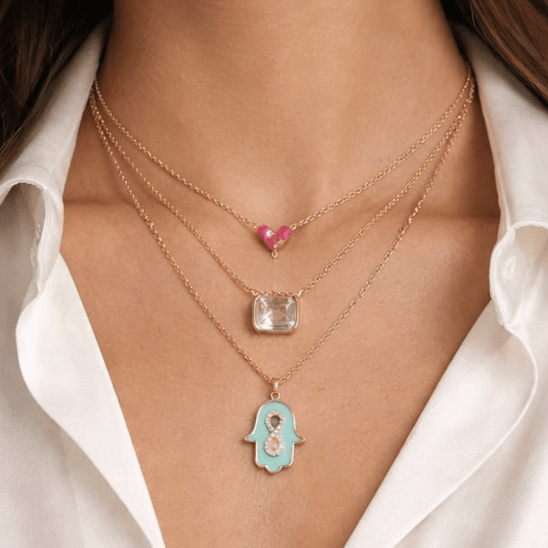 Crimson Sparkle Necklace Stack - Upakarnaproduct_type