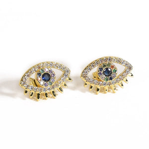 Crystal Evil Eye Stud Earrings