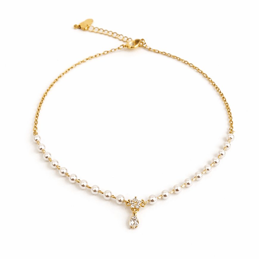 Crystal Floret Pearl Anklet - Upakarnaproduct_type