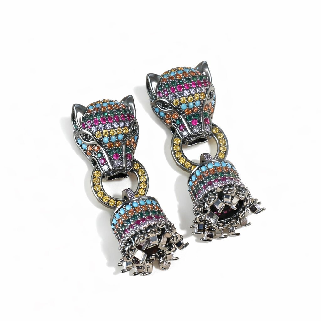 Crystal Leopard Earrings - Upakarnaproduct_type