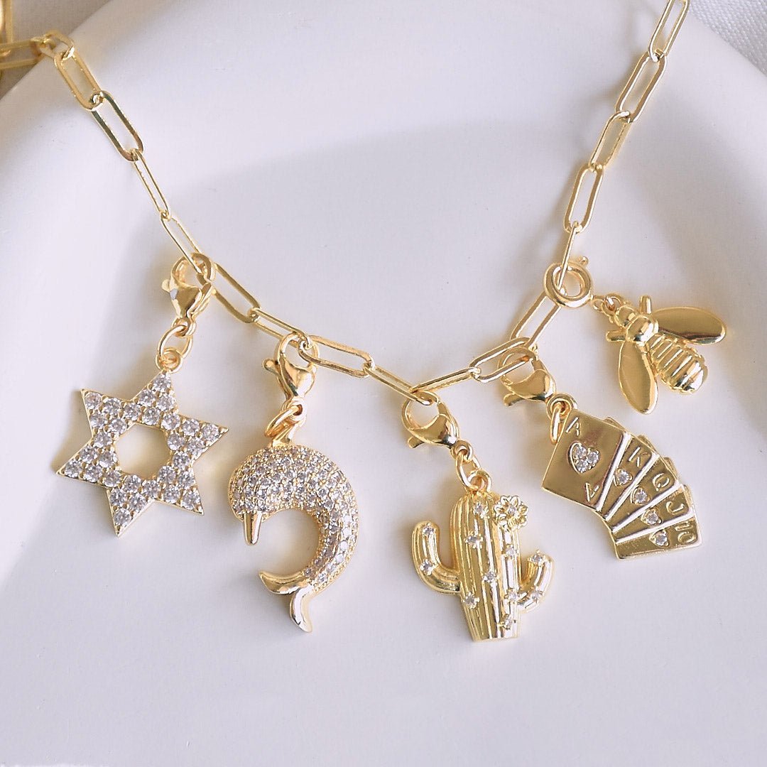 Custom Link Chain Bracelet / Necklace | Build Your Own Charm Story - Upakarnaproduct_type