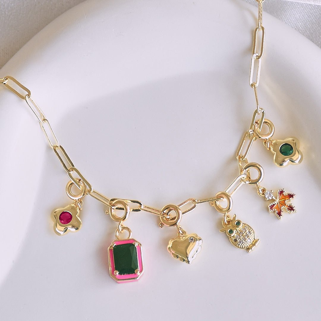 Custom Link Chain Bracelet / Necklace | Build Your Own Charm Story - Upakarnaproduct_type