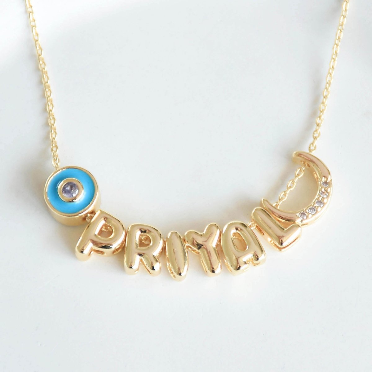Cute Name Charms Necklace | Custom Letter & Symbol Chain - Upakarnaproduct_type