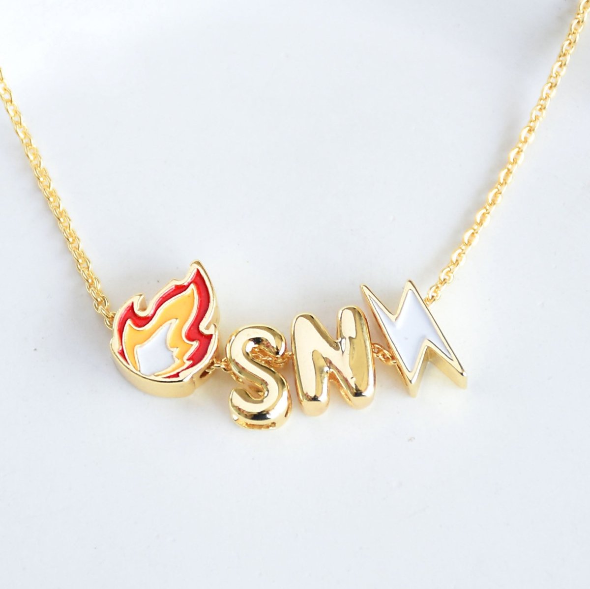 Cute Name Charms Necklace | Custom Letter & Symbol Chain - Upakarnaproduct_type