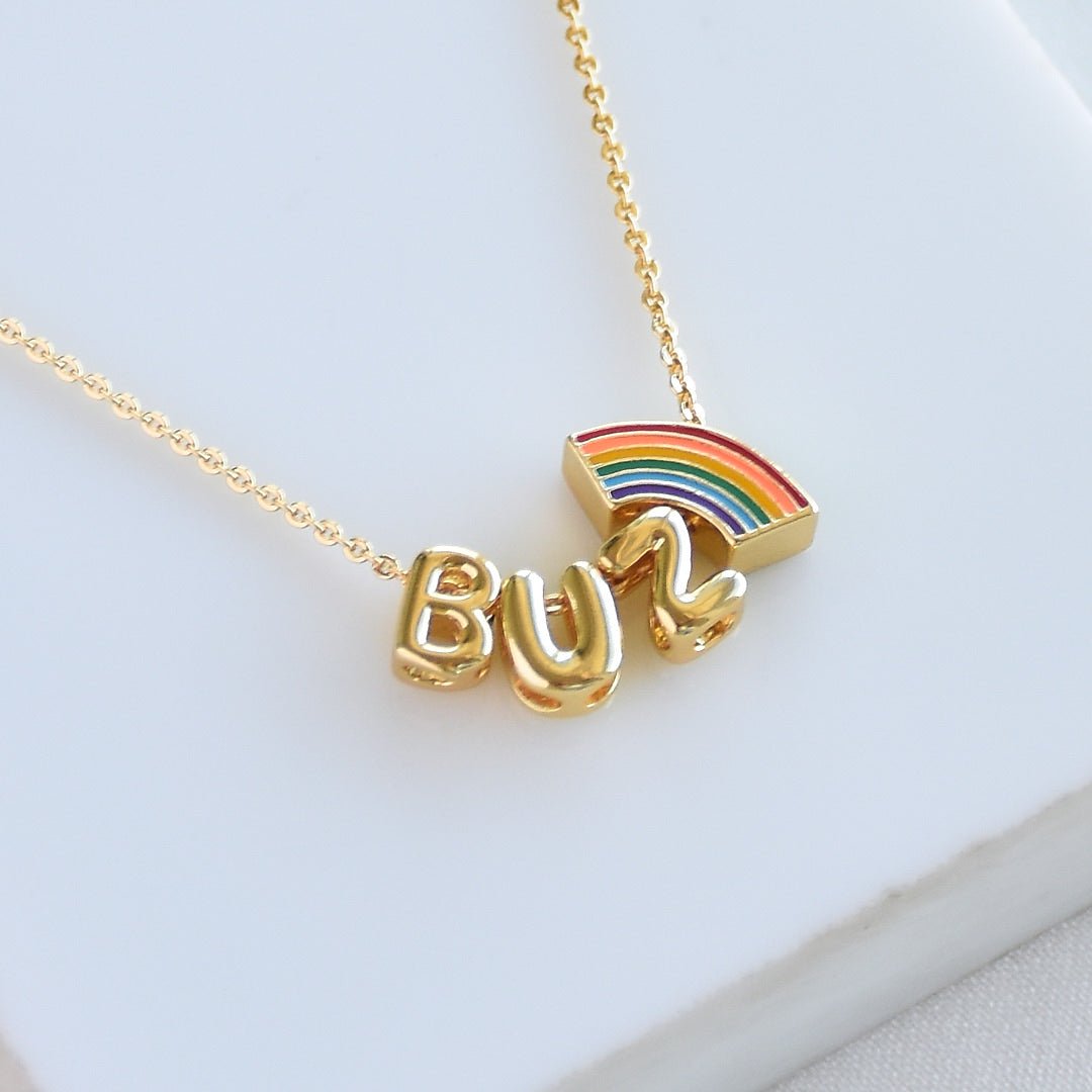 Cute Name Charms Necklace | Custom Letter & Symbol Chain - Upakarnaproduct_type