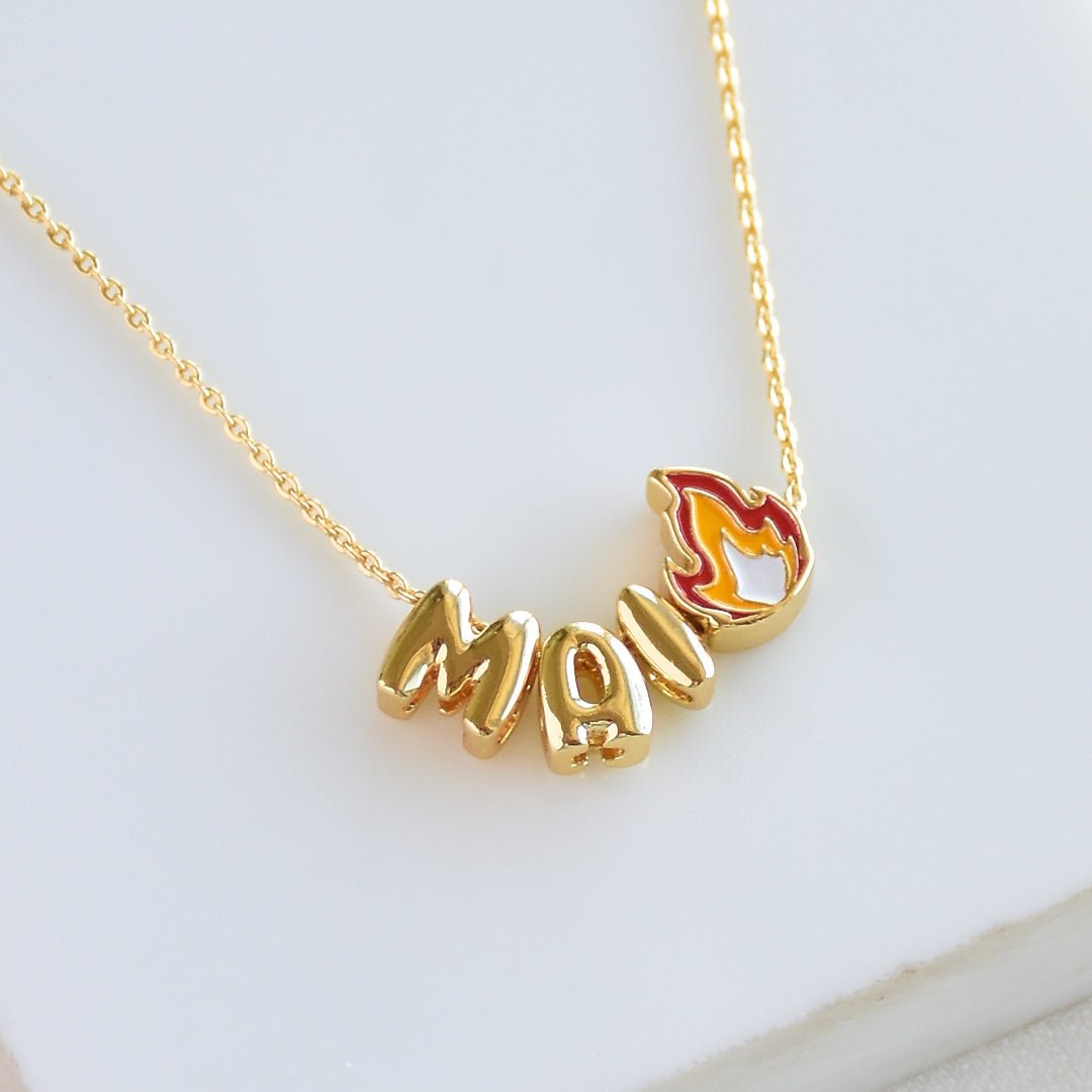 Cute Name Charms Necklace | Custom Letter & Symbol Chain - Upakarnaproduct_type