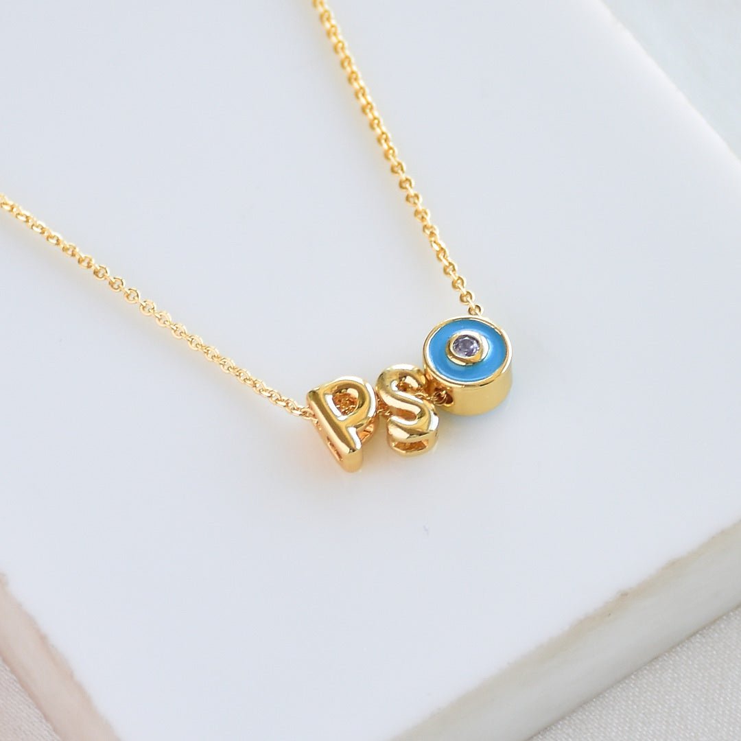 Cute Name Charms Necklace | Custom Letter & Symbol Chain - Upakarnaproduct_type