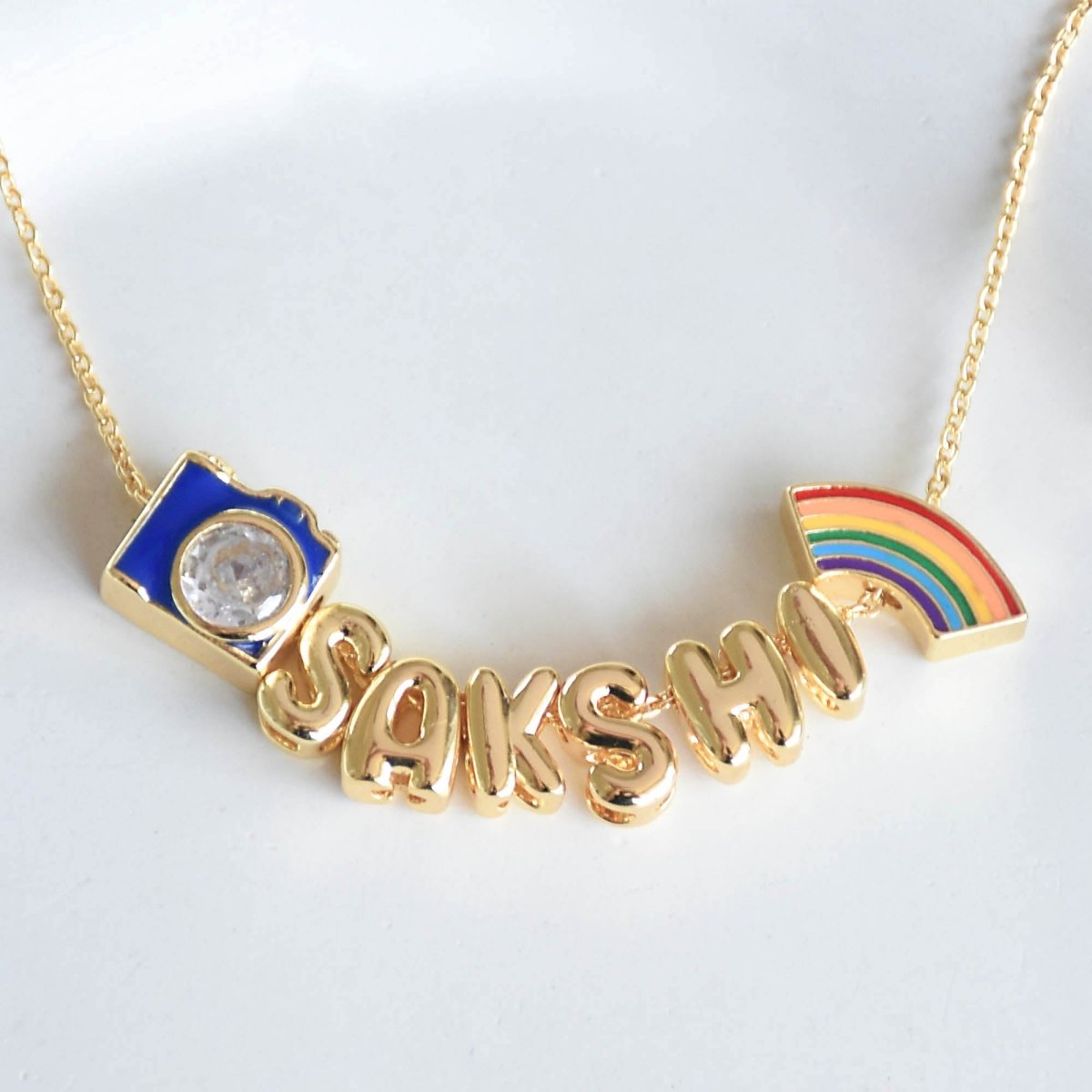Cute Name Charms Necklace | Custom Letter & Symbol Chain - Upakarnaproduct_type