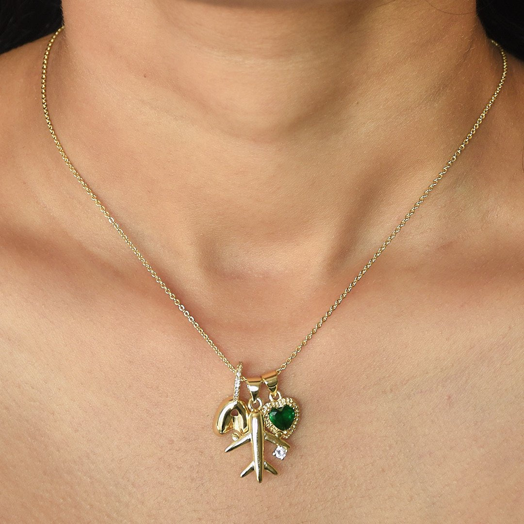 Dainty Alphabet Charm Necklace | Personalised Dangling Initial Pendant - Upakarnaproduct_type